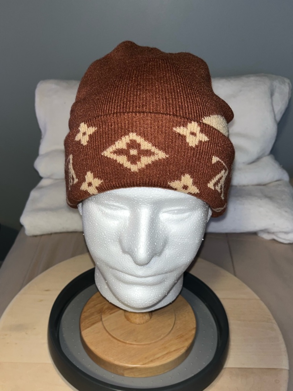 Louis Vuitton x Nigo Brown Hat LV Monogram Beanie Cap Brand New Release SS25 - Picture 8 of 9